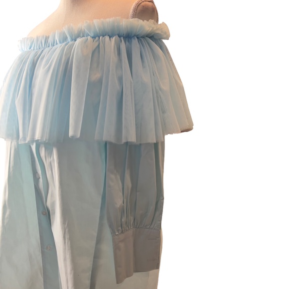 #A220   N by Nancy  Cottagecore  Off-Shoulder  Light Blue  TulleTop  NWOT  M - Picture 3 of 6